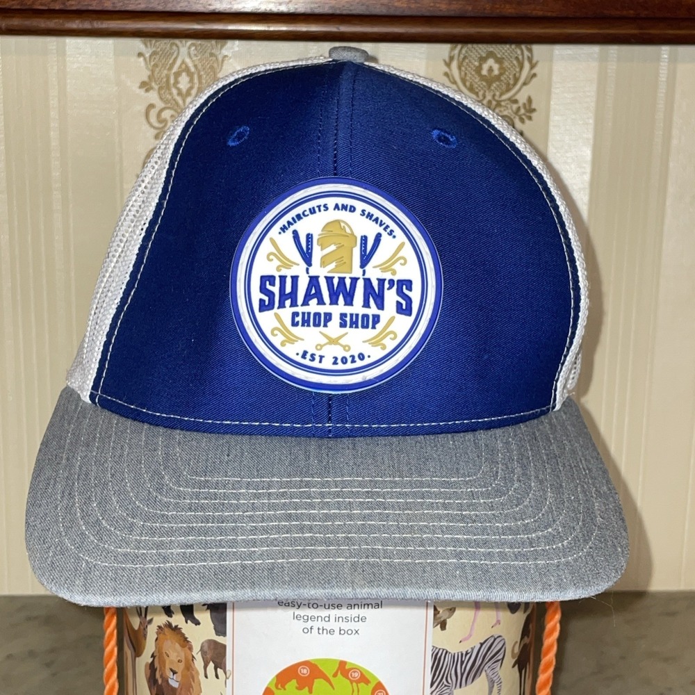 Shawn's Chop Shop Est 2020 | Blue Gray Trucker Cap Snapback Richardson Style 772
